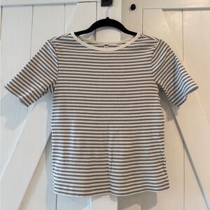 Uniqlo Striped Cotton Crewneck T-Shirt